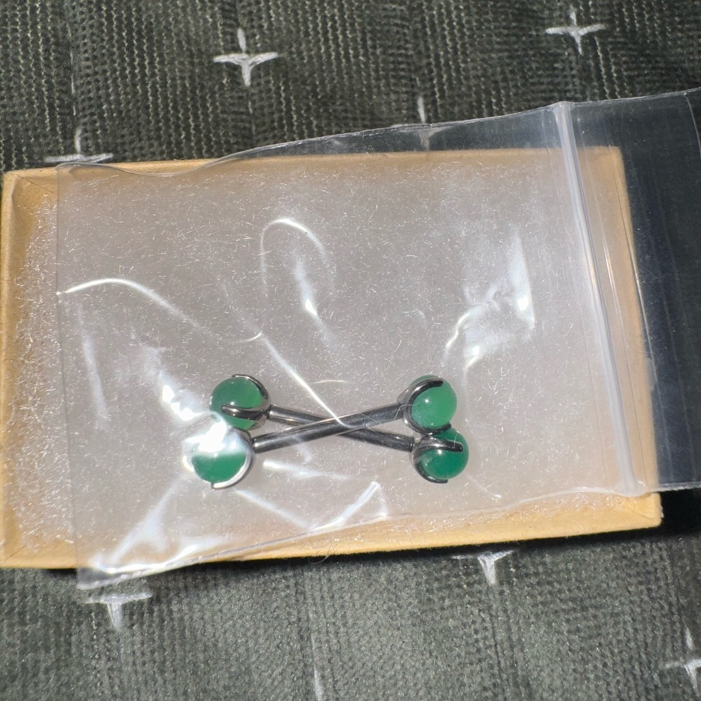 jade and barbell piercing